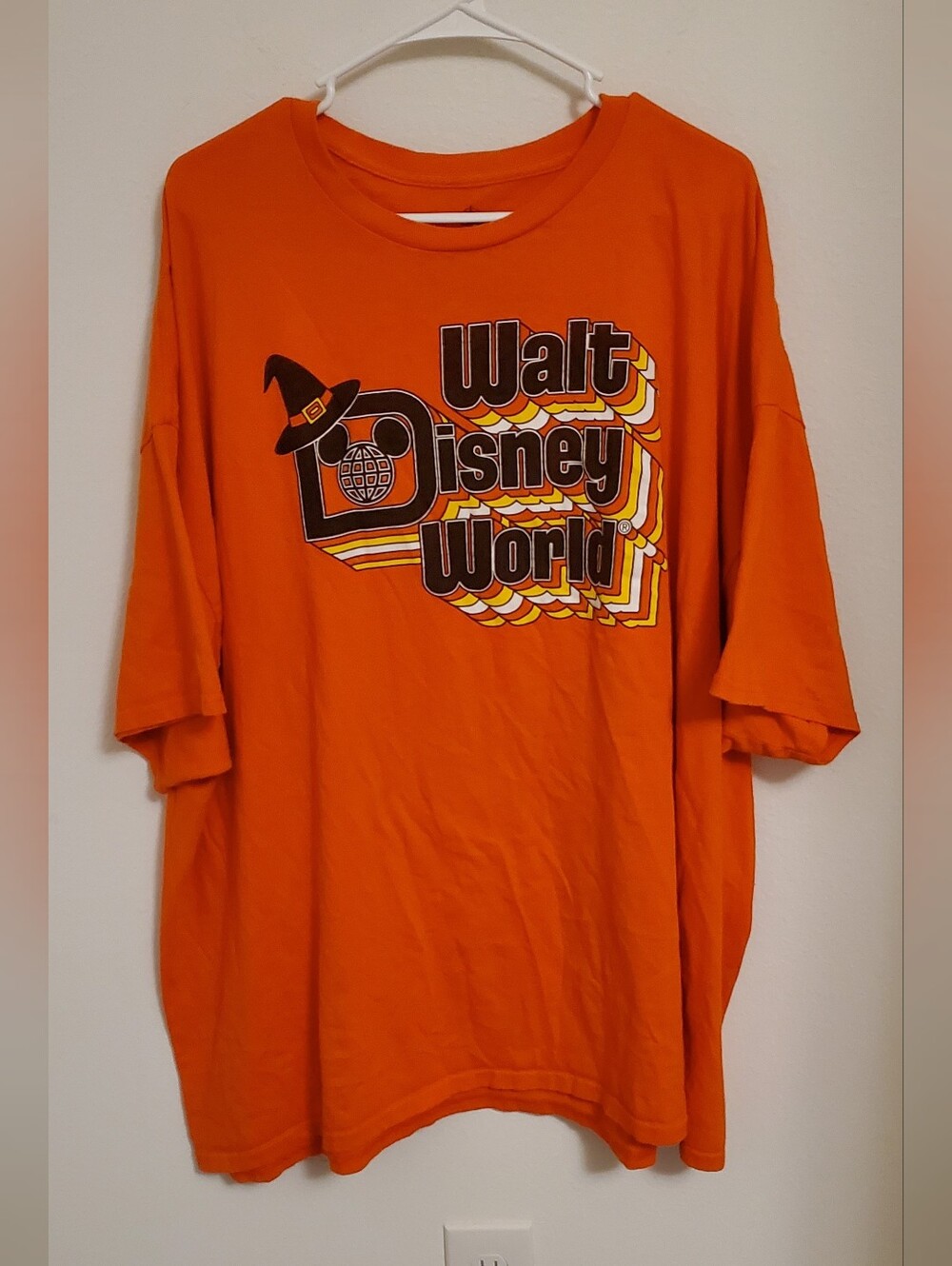 Disney Walt Disney World Orange Halloween Witch Hat Logo T-Shirt Size 3XL